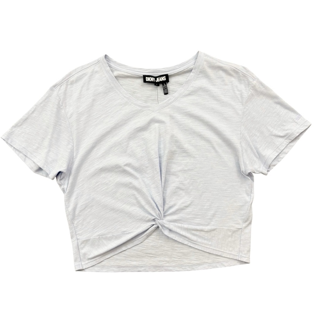 NWT DKNY Jeans Twist Front Slub Knit Top
